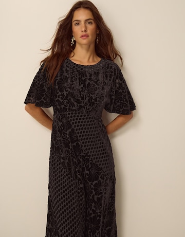 Monsoon Adeline Devore Polka Dot Dress
