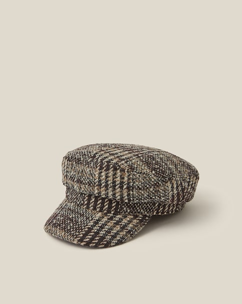 New In - Monsoon Myla Check Baker Boy Hat