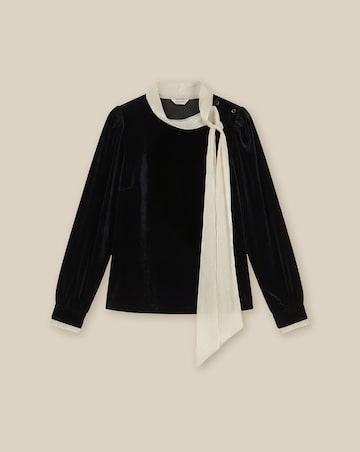 Monsoon Tia Tie Neck Velvet Top