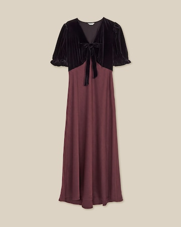Monsoon Fiona Velvet Satin Midi Dress