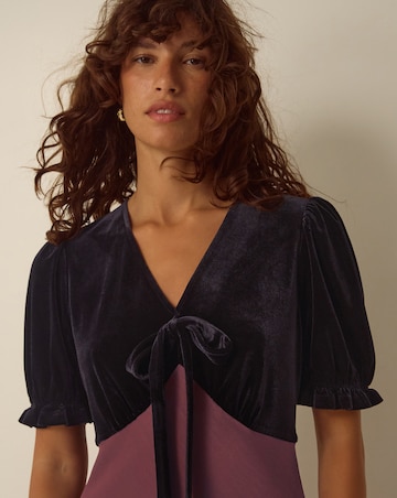 Monsoon Fiona Velvet Satin Midi Dress