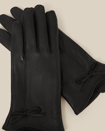 Monsoon Sadie Bow Leather Gloves