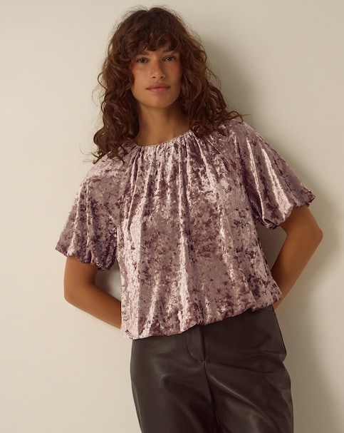 New In - Monsoon Breeda Bubble Hem Velvet Top