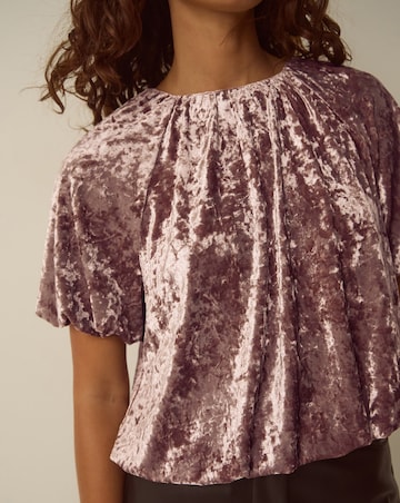 Monsoon Breeda Bubble Hem Velvet Top