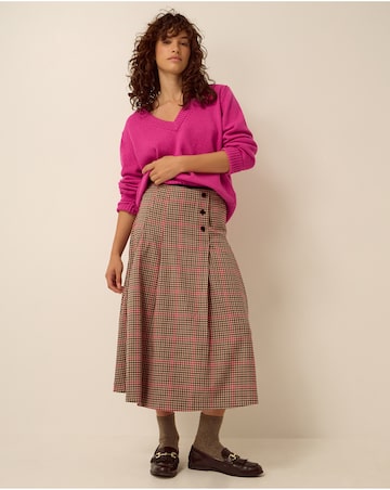 Monsoon Shelly Check Midi Skirt