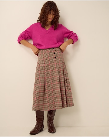 Monsoon Shelly Check Midi Skirt
