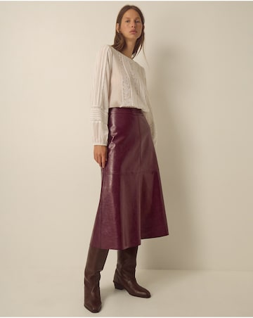 Monsoon Pippa Faux Leather Midi Skirt