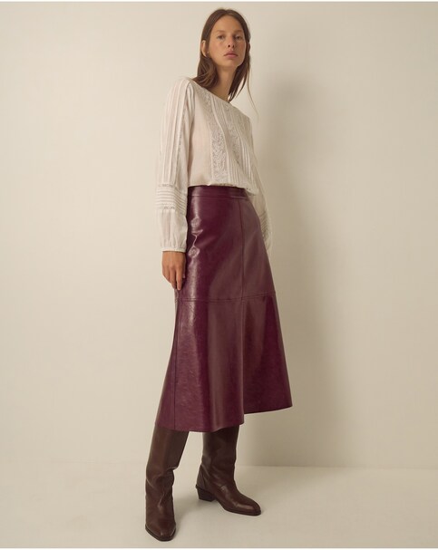 New In - Monsoon Pippa Faux Leather Midi Skirt