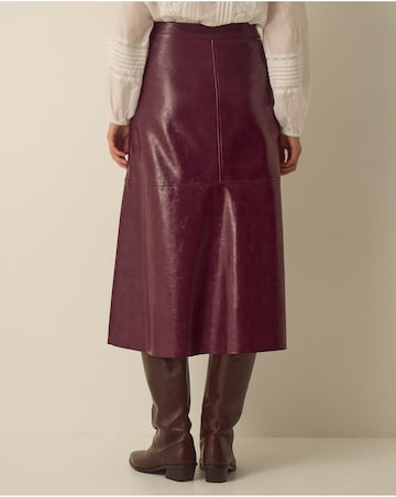 Monsoon Pippa Faux Leather Midi Skirt