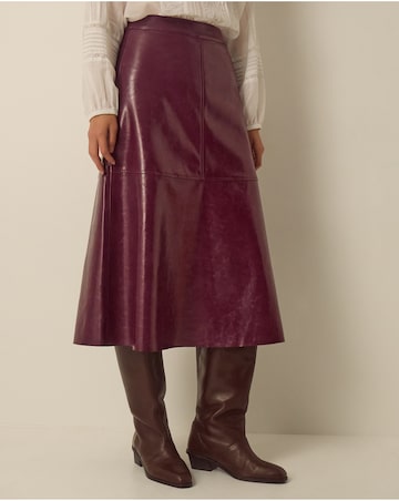 Monsoon Pippa Faux Leather Midi Skirt