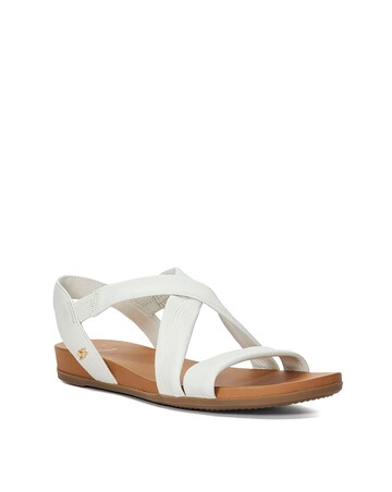 Dune Landies Leather Sandals Wide Fit