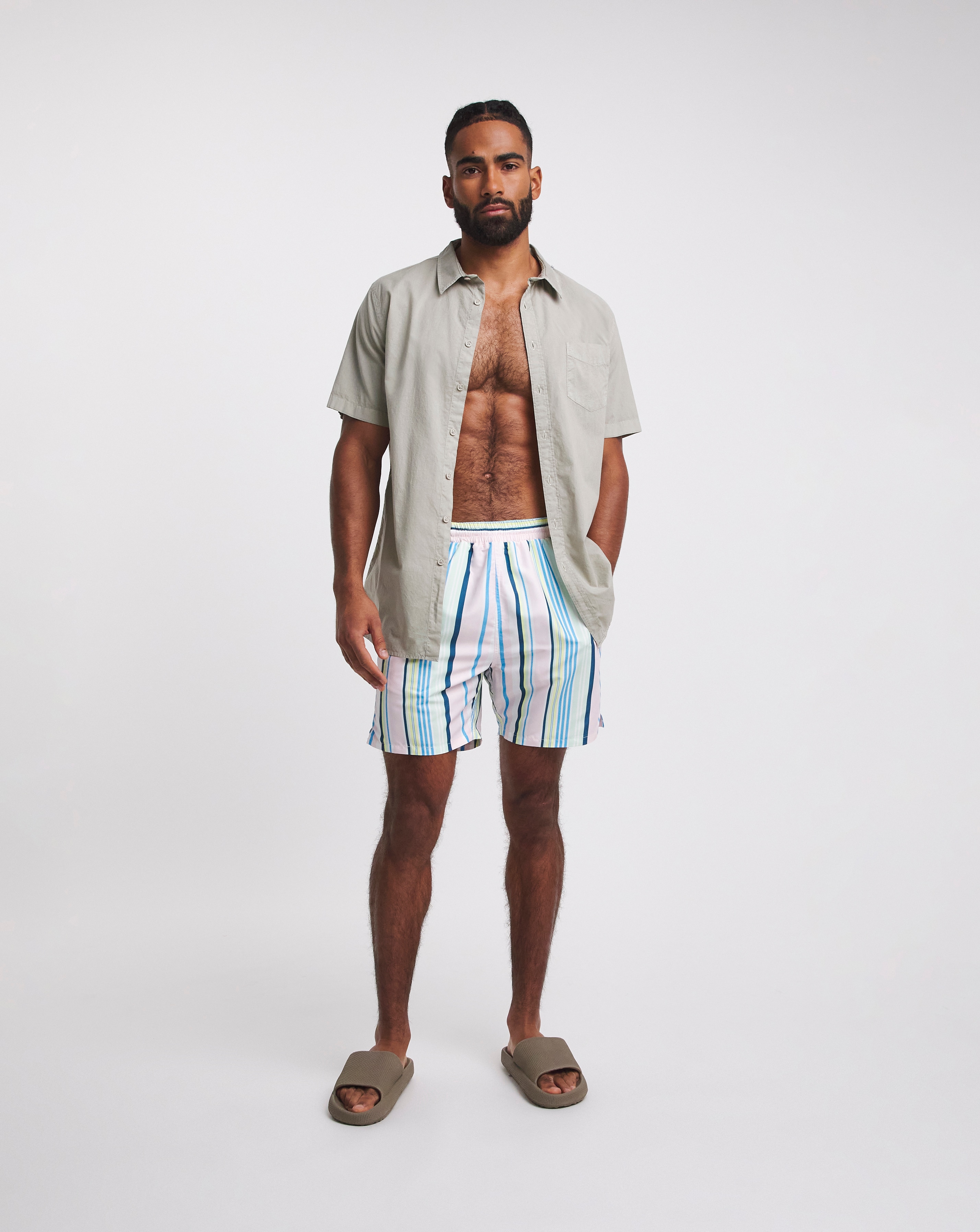 Pastel Stripe Swim Short