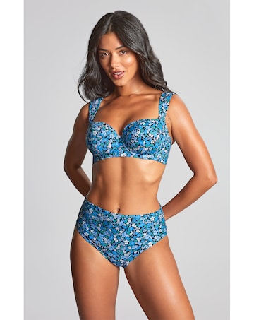 Panache High Waist Bikini Brief Blue Posy Print