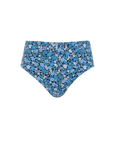 Panache High Waist Bikini Brief Blue Posy Print