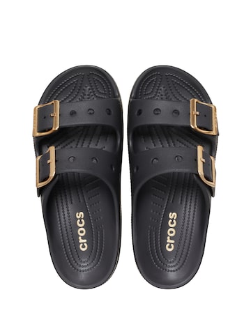 Crocs Black Metallic Buckle Sandal - Standard Fit