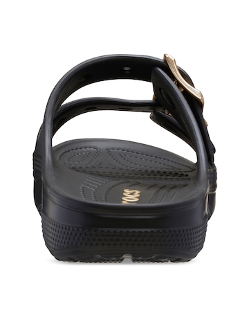 Crocs Black Metallic Buckle Sandal - Standard Fit
