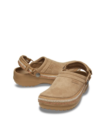 Crocs Sepia Classic Crafted Vegan Suede Stitch Clog - Standard Fit