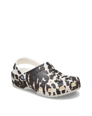 Crocs Chalk/Multi Classic Pop Animal Clog - Standard Fit