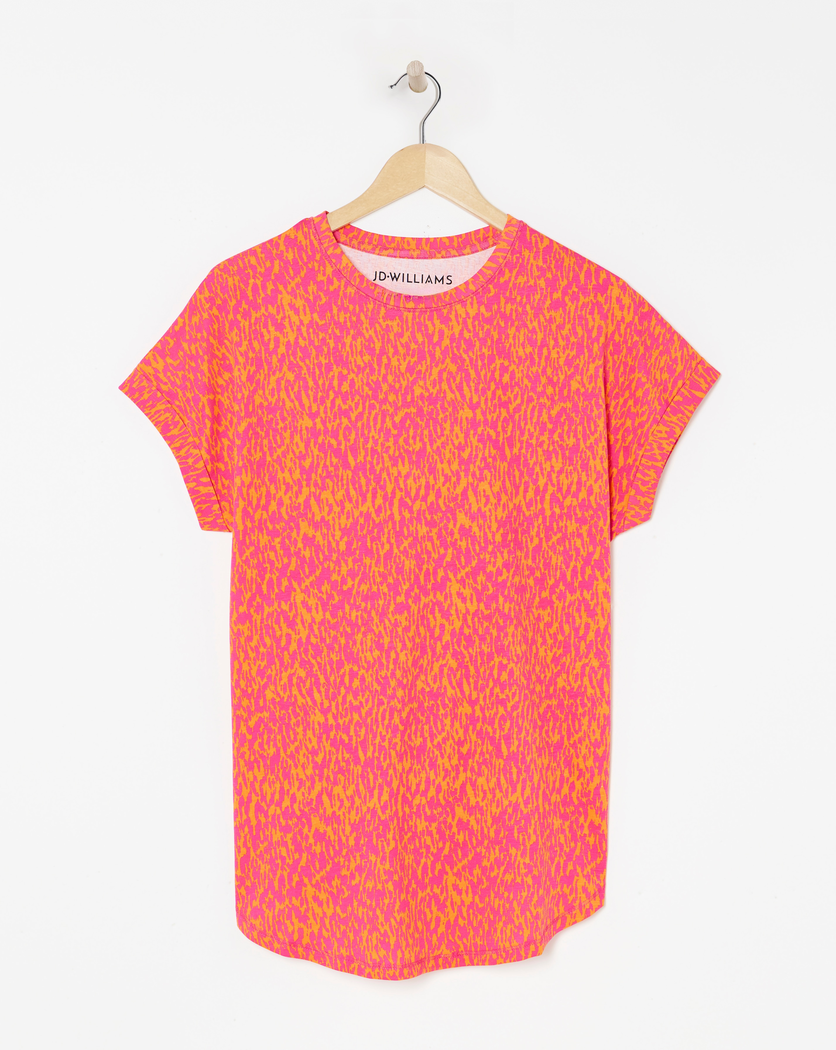 Longline Short Sleeve Curved Hem Top