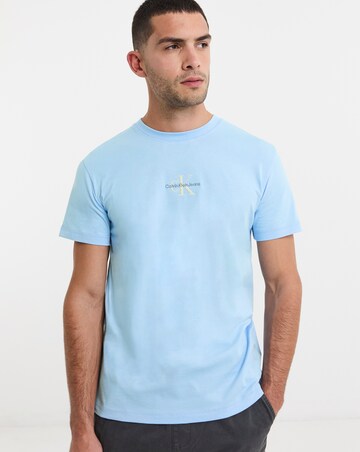 Calvin Klein Jeans Short Sleeve Monologo T-Shirt - Blue