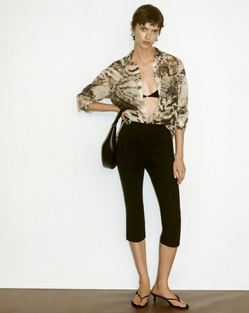 Mango Semi Sheer Animal Print Shirt