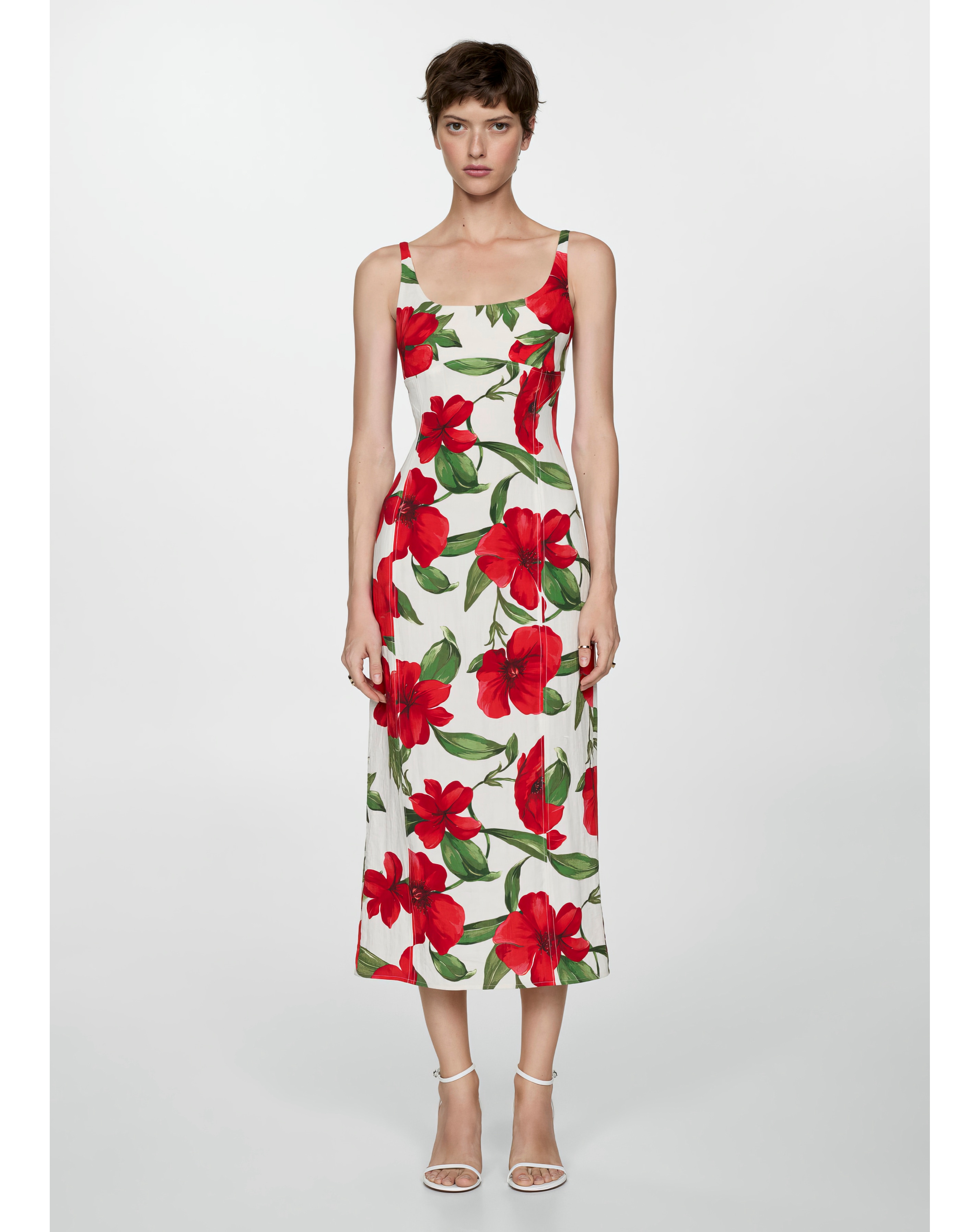 Mango Dulce Floral Midi Dress