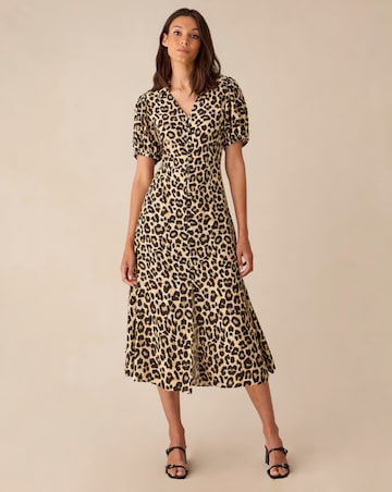 Ro&Zo Leopard Print Shirt Dress