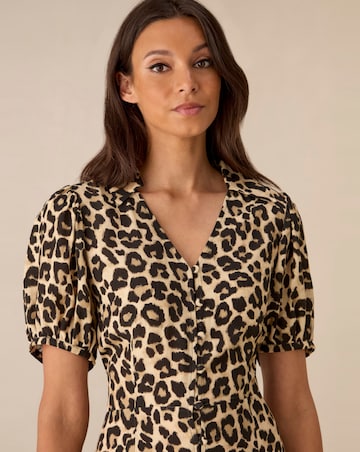 Ro&Zo Leopard Print Shirt Dress