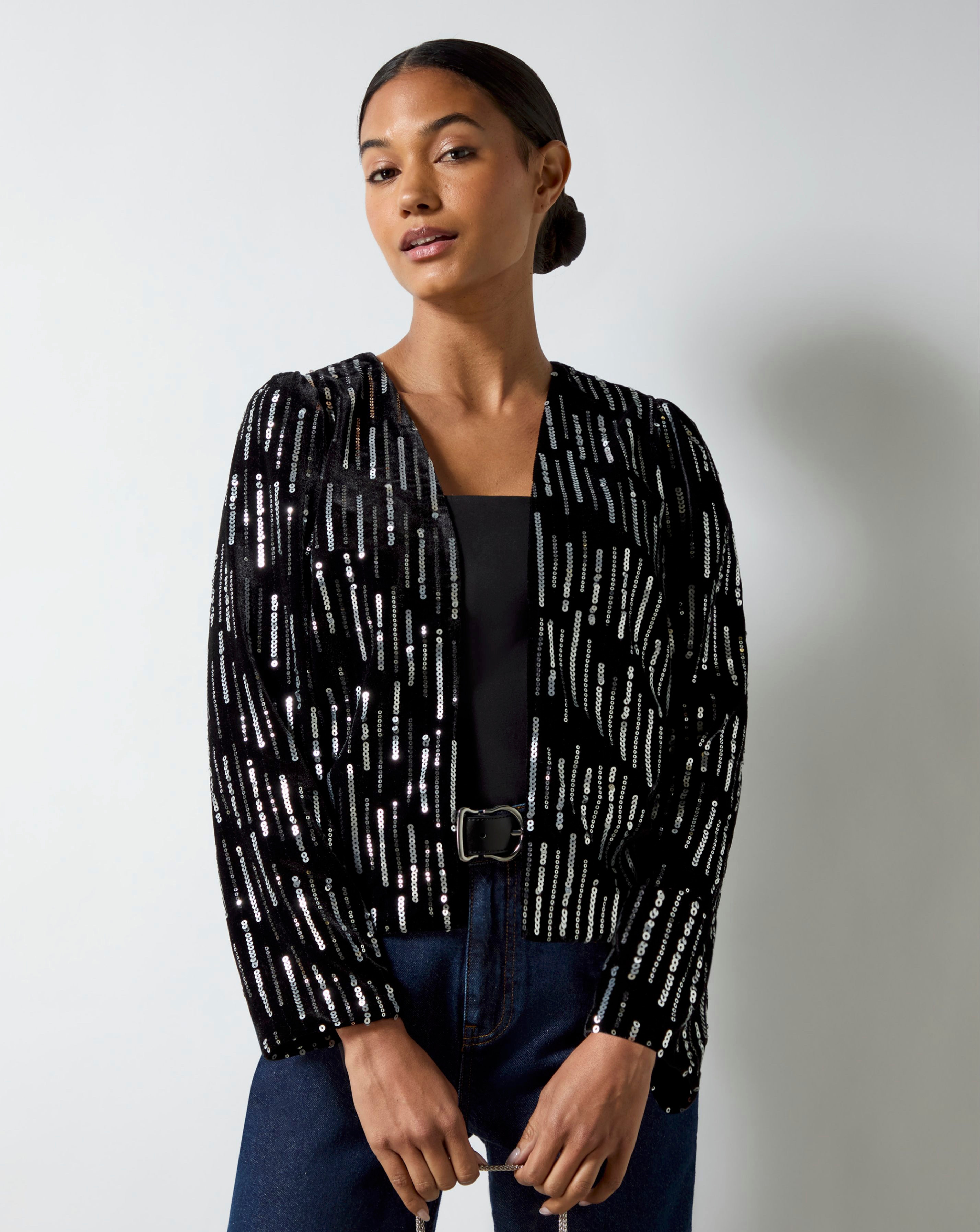 Ro&Zo Black Velvet Jacket