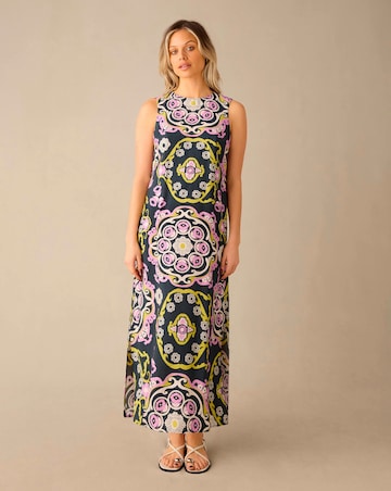 Ro&Zo Geo Print Tie Belt Dress
