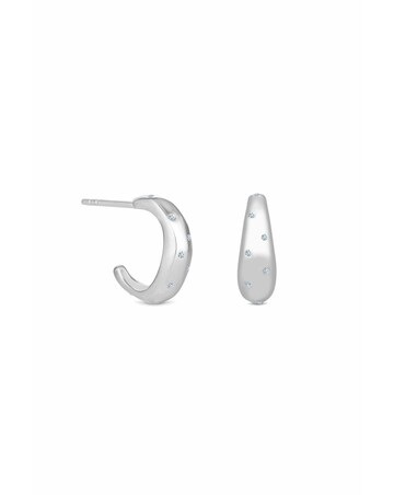 Simply Silver Sterling Silver 925 Multi Stone Hoop Earrings