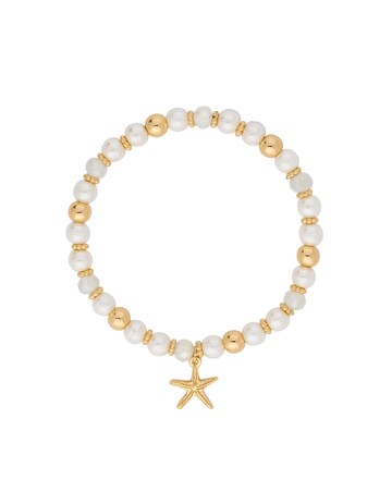 Lipsy Gold Beaded Charm Coastal Bracelet - Gift Boxed