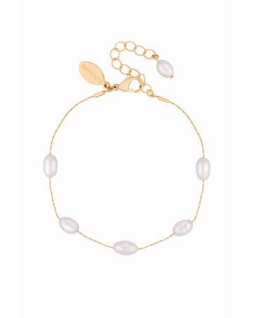 Jon Richard Gold Plated Fine Chain And Freshwater Pearl Bracelet