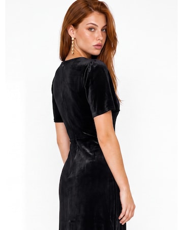 Maya Deluxe Faux Wrap Velvet Maxi Dress
