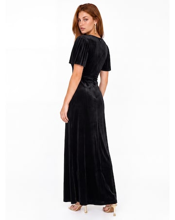 Maya Deluxe Faux Wrap Velvet Maxi Dress