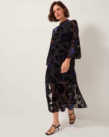 Monsoon Giselle Sheer Floral Midi Dress