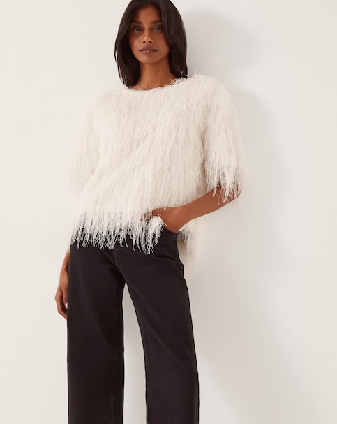 Monsoon Tori Short Sleeve Fringe Top