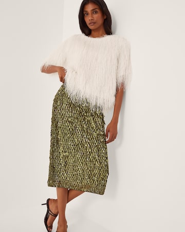 Monsoon Tori Short Sleeve Fringe Top