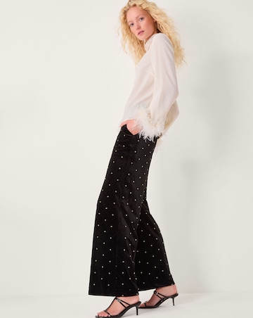 Monsoon Emma Velvet Wide Leg Trousers