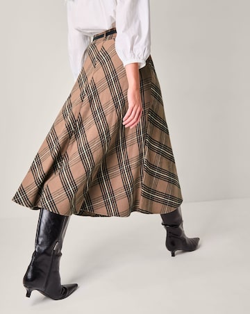Monsoon Willa Check Midi Skirt