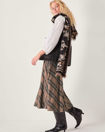 Monsoon Willa Check Midi Skirt