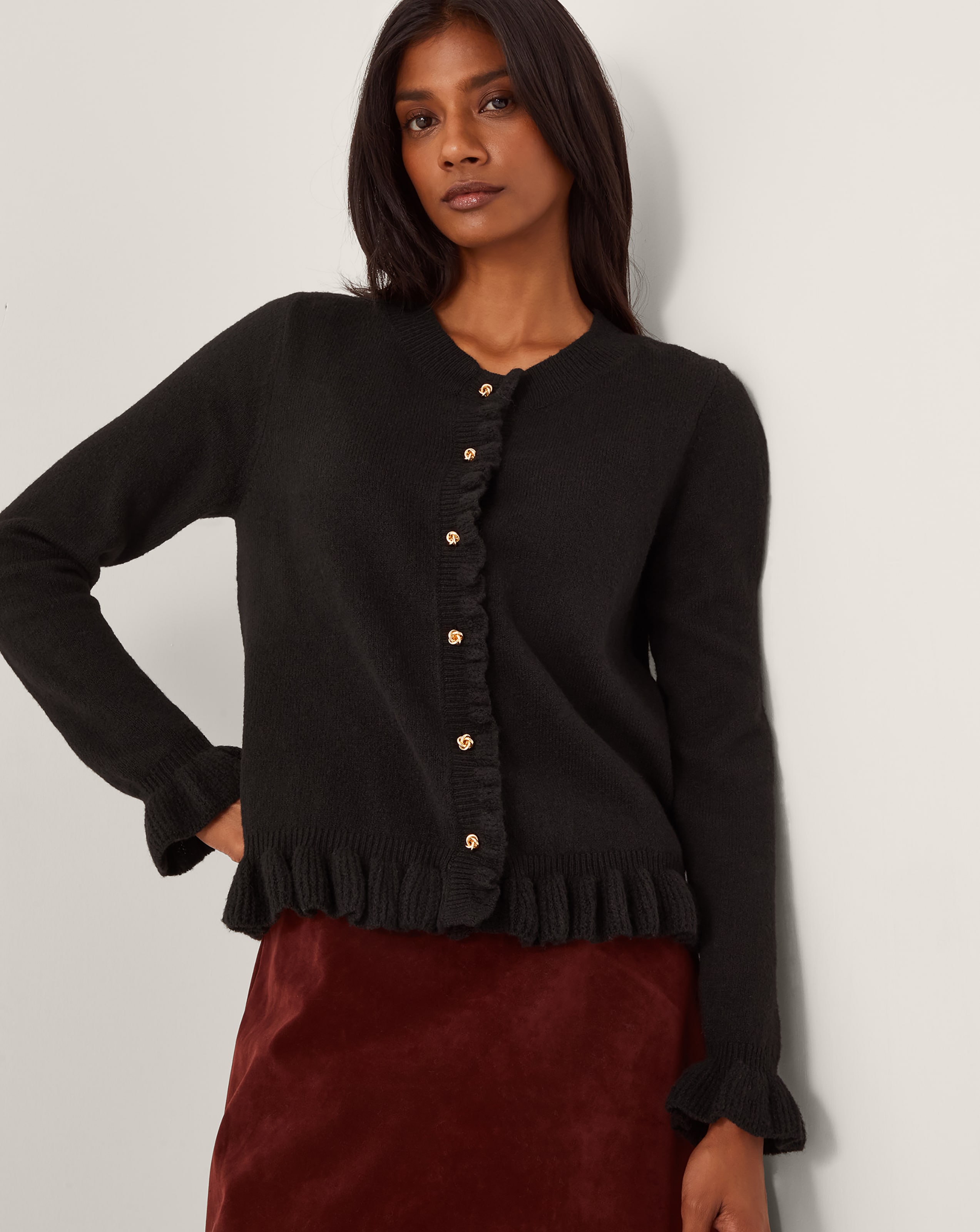 Monsoon Rina Ruffle Cardigan