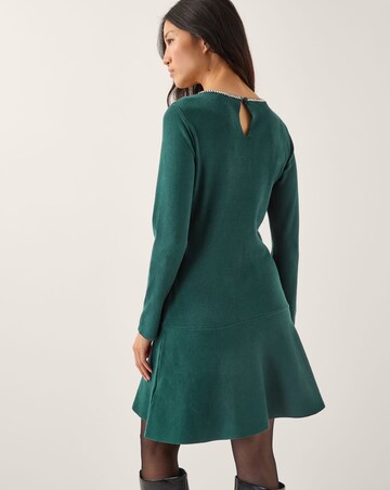 Monsoon Brit Sparkle Bow Knit Dress