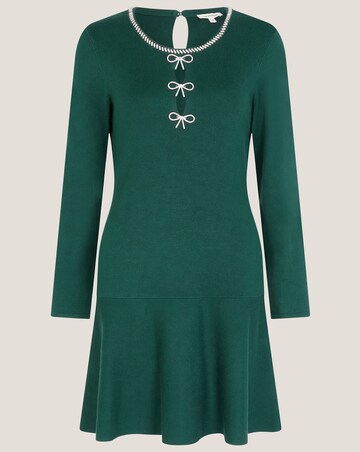 Monsoon Brit Sparkle Bow Knit Dress