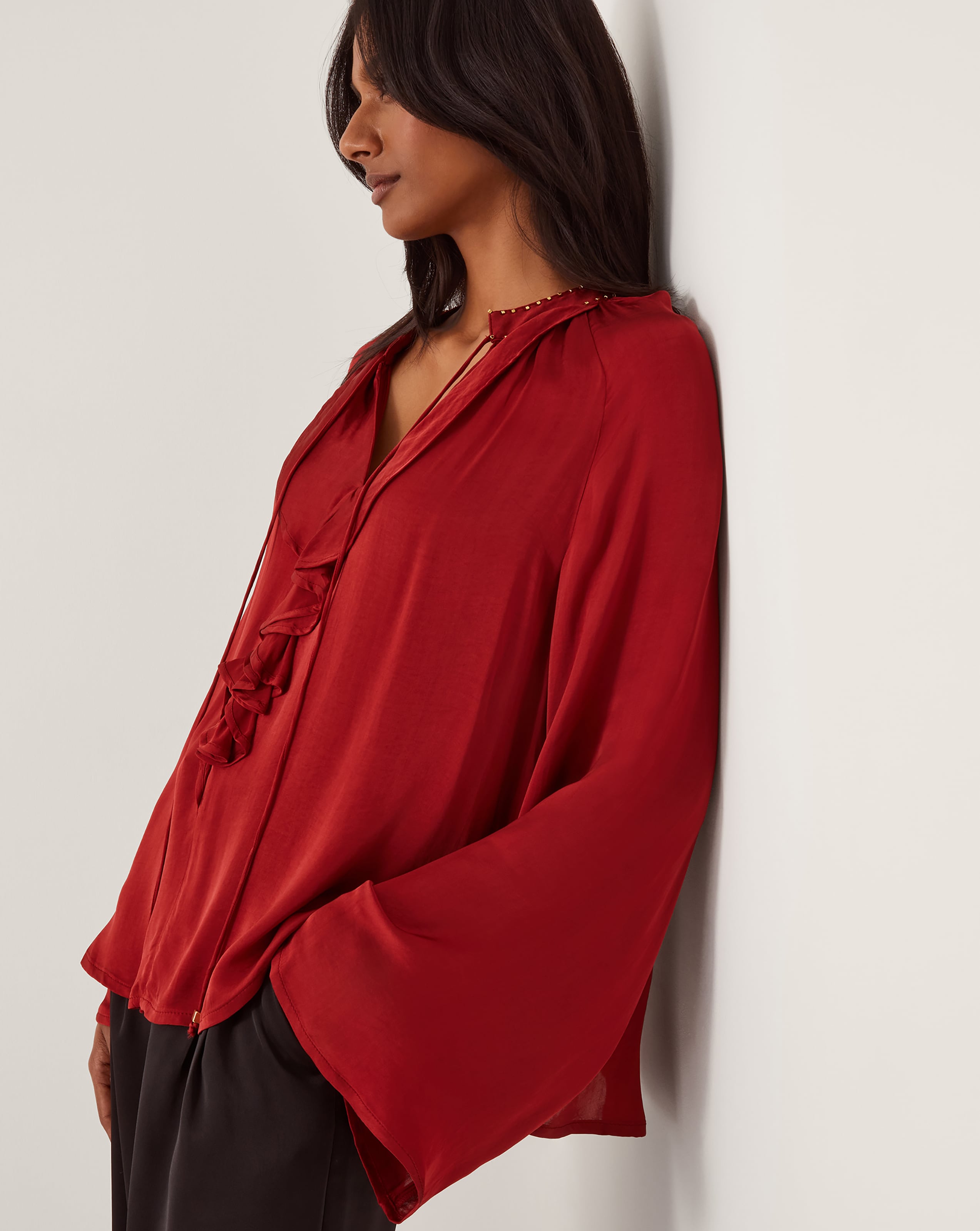 Monsoon Arlette V-Neck Satin Blouse