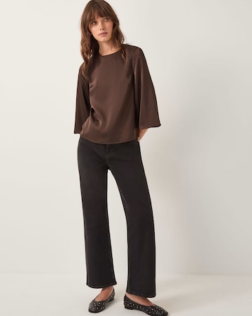 Monsoon Ingrid Bell Sleeve Satin Blouse