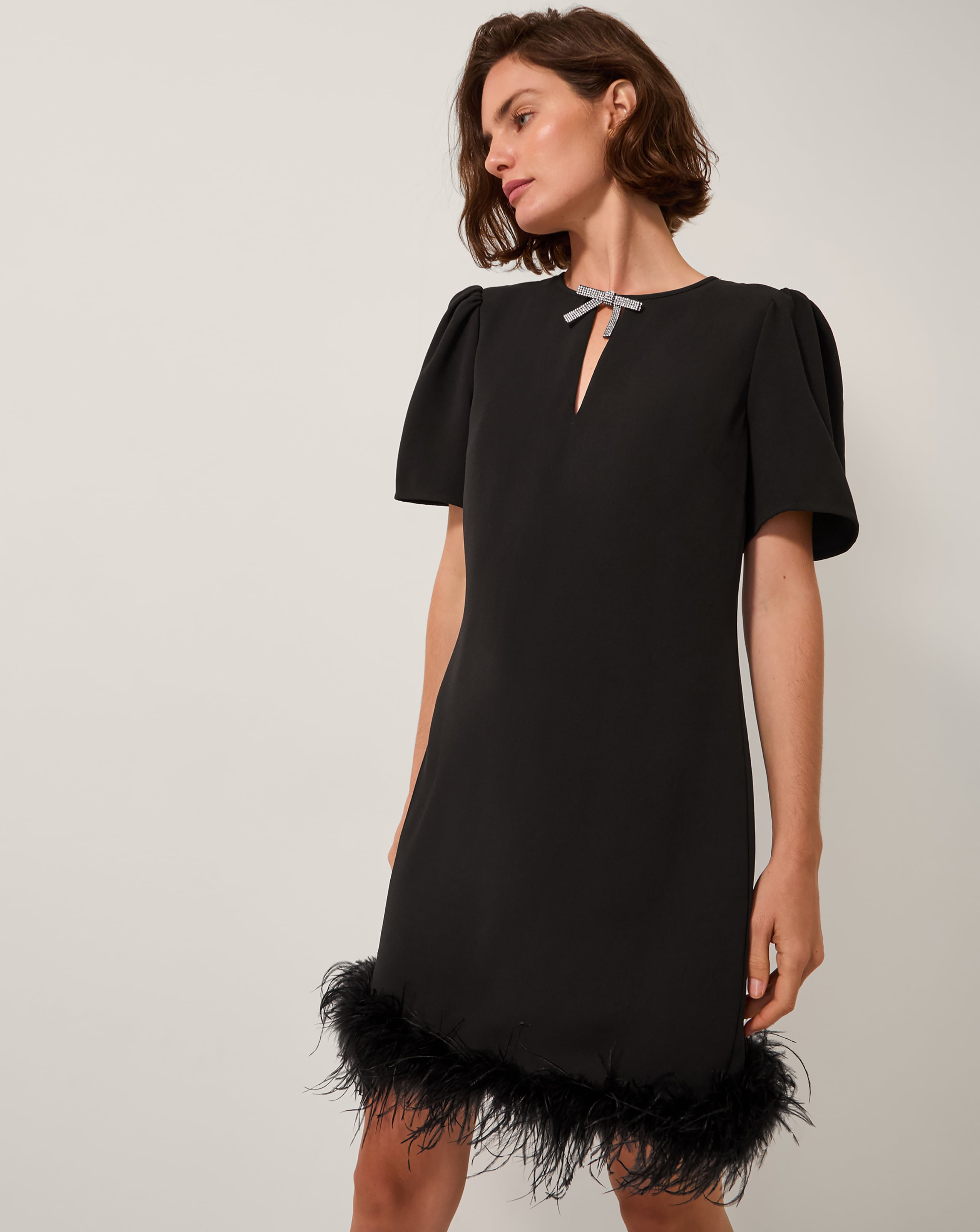 Monsoon Arlette Feather Mini Dress