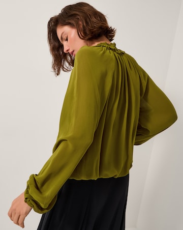 Monsoon Ellie Frill Neck Wrap Blouse