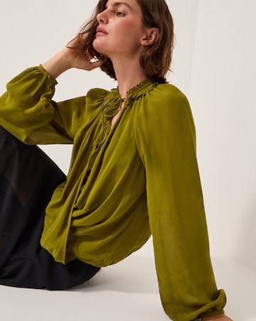 Monsoon Ellie Frill Neck Wrap Blouse