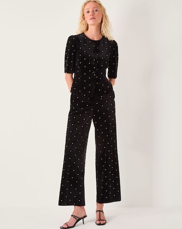 Monsoon Emma Velvet Button Top